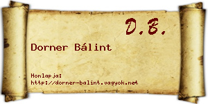 Dorner Bálint névjegykártya