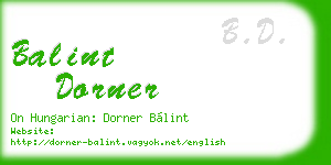 balint dorner business card